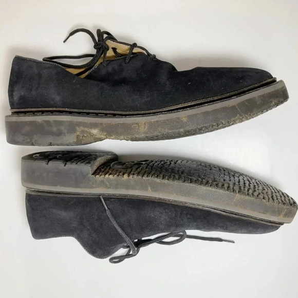 Heschung Suede Black Low Top Oxford Lace Up Shoes - Picture 7 of 14